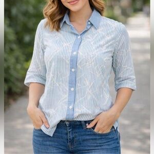 Blue Striped Women's Top